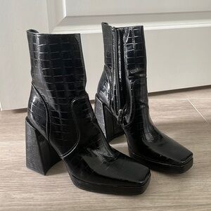 UNAVAILABLE Black Square Front Booties